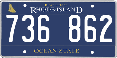 RI license plate 736862