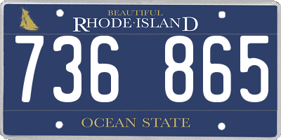 RI license plate 736865