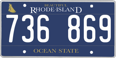 RI license plate 736869
