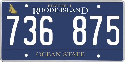 RI license plate 736875