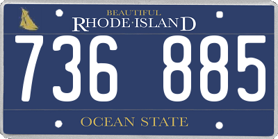 RI license plate 736885