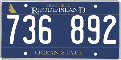 RI license plate 736892