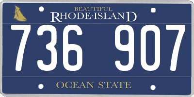 RI license plate 736907