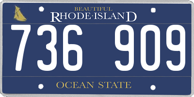 RI license plate 736909