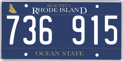 RI license plate 736915
