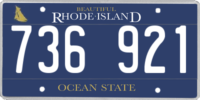 RI license plate 736921