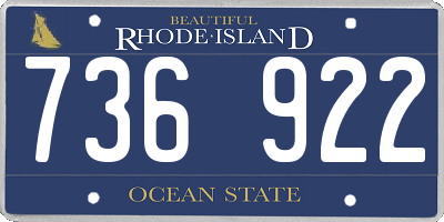 RI license plate 736922