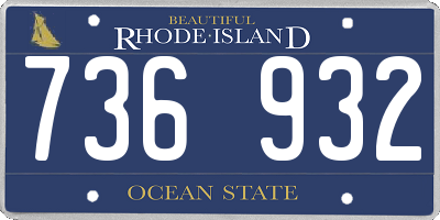 RI license plate 736932