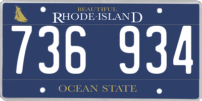 RI license plate 736934
