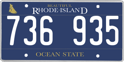 RI license plate 736935
