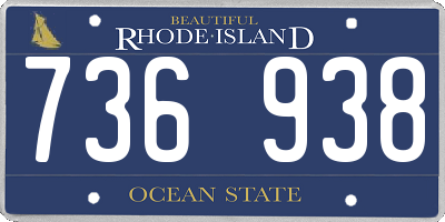 RI license plate 736938