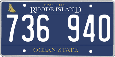 RI license plate 736940