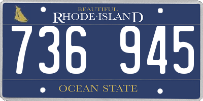 RI license plate 736945