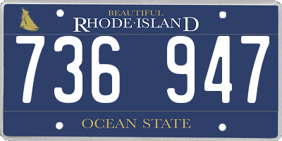 RI license plate 736947