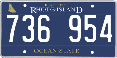 RI license plate 736954