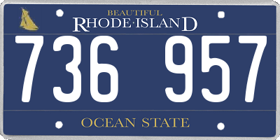 RI license plate 736957