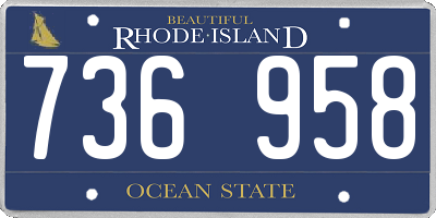 RI license plate 736958