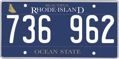 RI license plate 736962