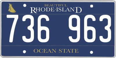 RI license plate 736963
