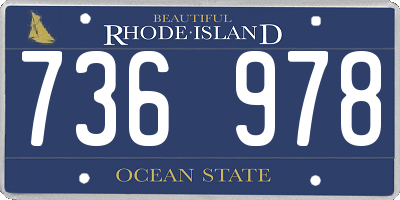 RI license plate 736978
