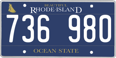 RI license plate 736980