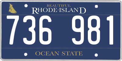 RI license plate 736981