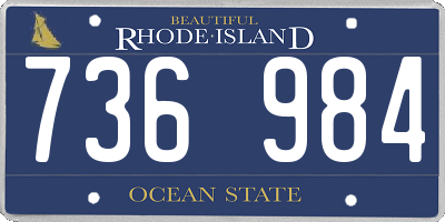 RI license plate 736984