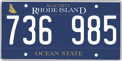 RI license plate 736985