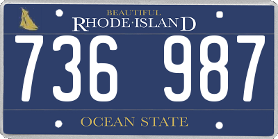 RI license plate 736987