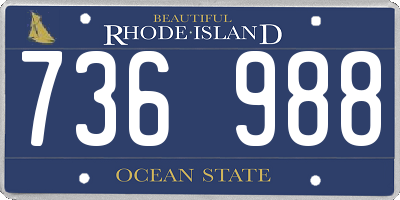 RI license plate 736988