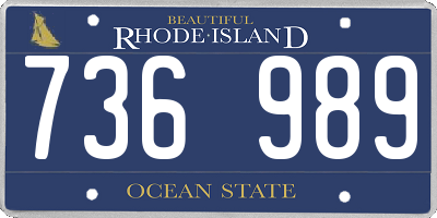 RI license plate 736989