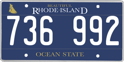 RI license plate 736992