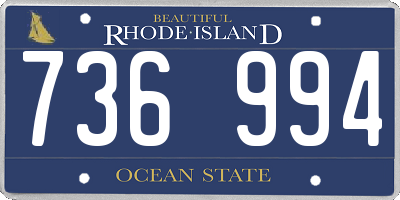 RI license plate 736994