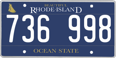 RI license plate 736998
