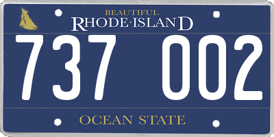 RI license plate 737002