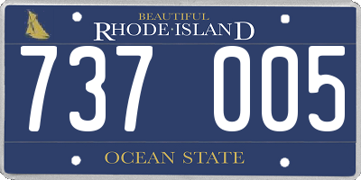 RI license plate 737005