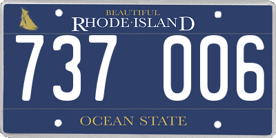 RI license plate 737006