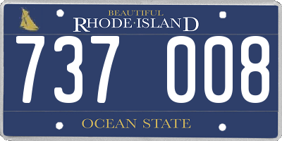 RI license plate 737008
