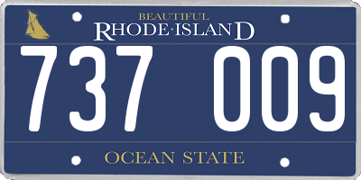 RI license plate 737009