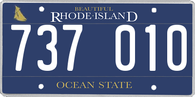 RI license plate 737010