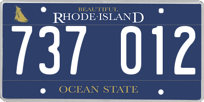 RI license plate 737012