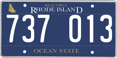 RI license plate 737013