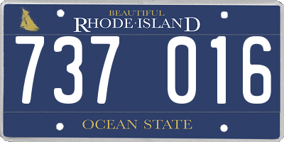 RI license plate 737016