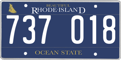 RI license plate 737018