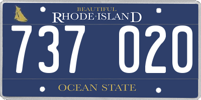 RI license plate 737020