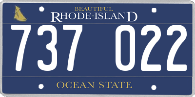 RI license plate 737022