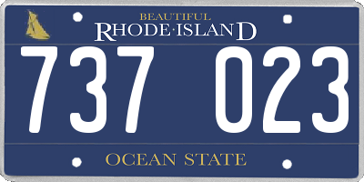 RI license plate 737023