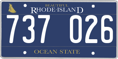 RI license plate 737026