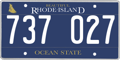 RI license plate 737027