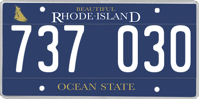 RI license plate 737030